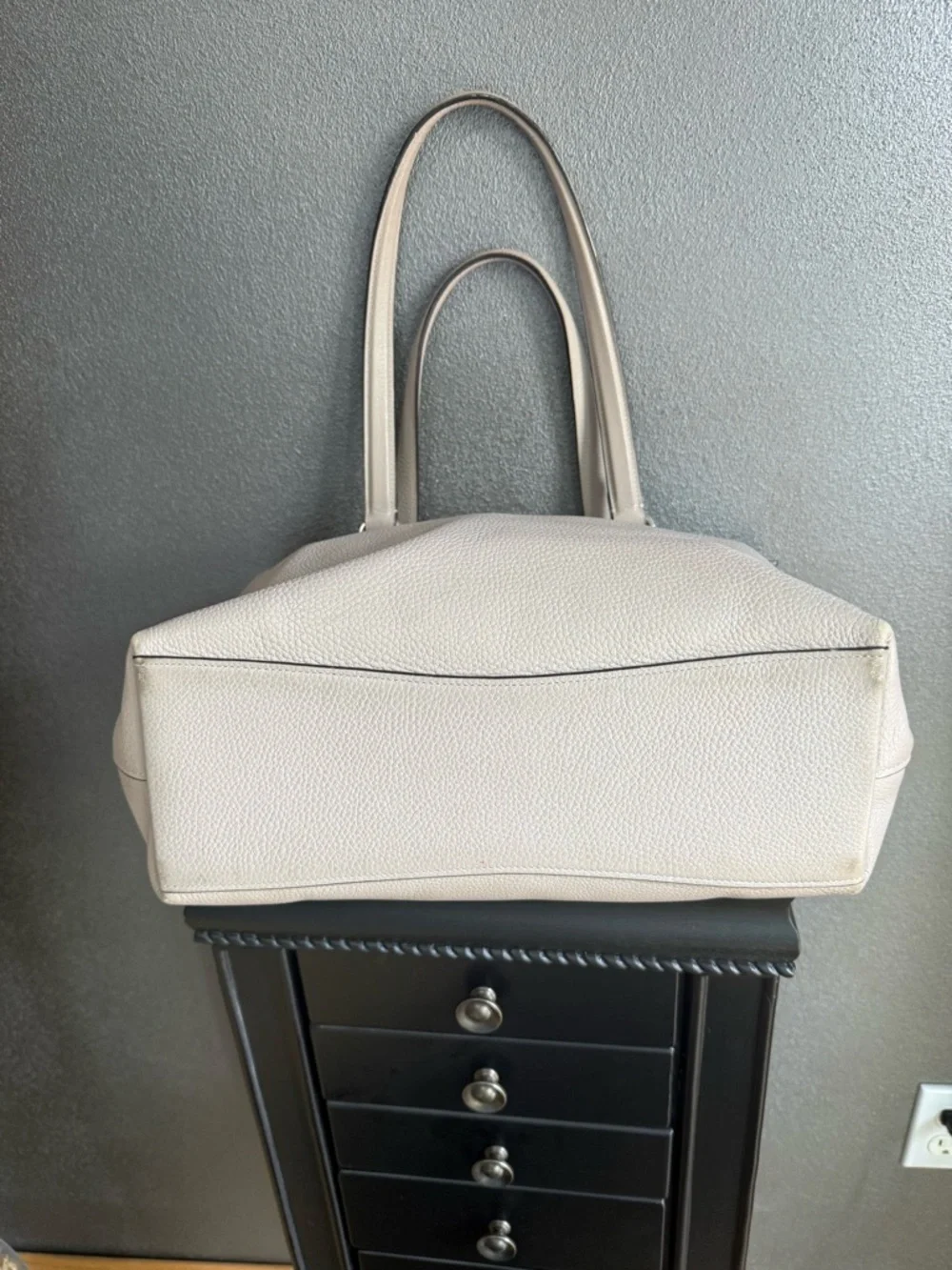 Coach Pebbled Leather Tote in Light Taupe - Picture 6 of 11